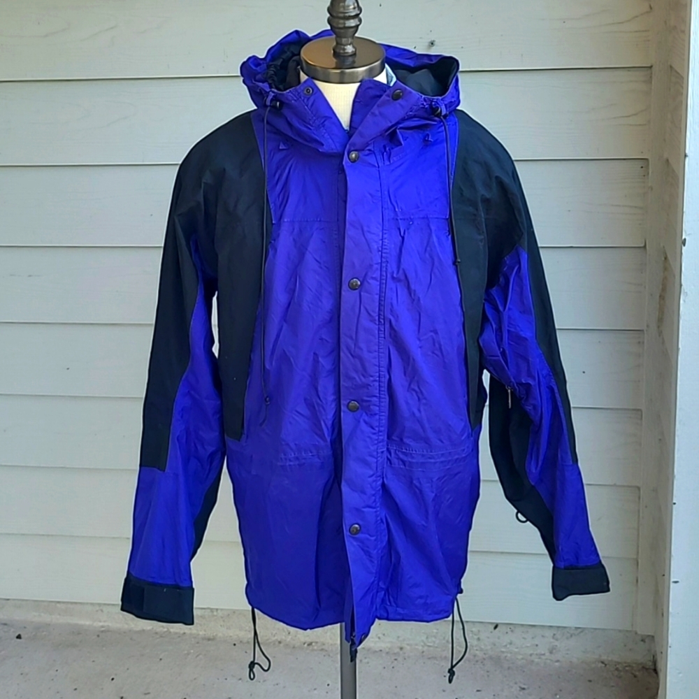THE NORTH FACE Blue Purple Black Nylon Gore Tex Mens Large Jacket 90s VTG‎ TNF